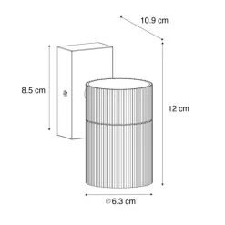 Industriële buiten wandlamp zwart IP44 - Vigo