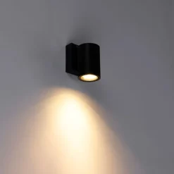 Industriële buiten wandlamp zwart IP44 - Vigo