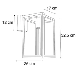 Industriële buiten wandlamp grijs IP44 - Sutton down