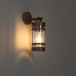 Industriële buiten wandlamp roestbruin IP44 - Ruben