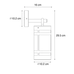 Industriële buiten wandlamp roestbruin IP44 - Ruben