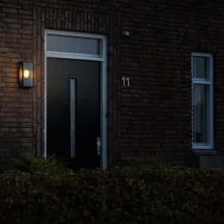 Industriële buiten wandlamp zwart IP44 met glas - Rotterdam