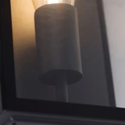 Industriële buiten wandlamp zwart IP44 met glas - Rotterdam