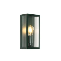 Industriële buiten wandlamp donker groen met glas IP44 - Rotterdam