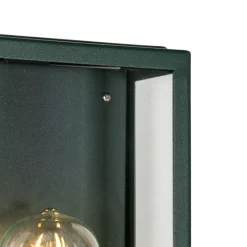 Industriële buiten wandlamp donker groen met glas IP44 - Rotterdam