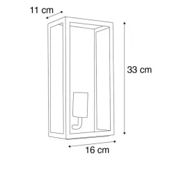 Industriële buiten wandlamp donker groen met glas IP44 - Rotterdam