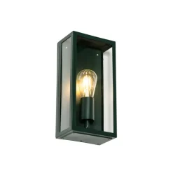 Industriële buiten wandlamp donker groen met glas IP44 - Rotterdam