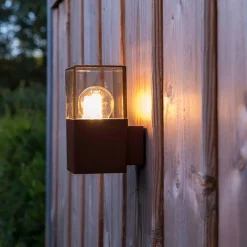 Industriële buiten wandlamp roestbruin IP44 - Denmark
