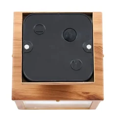 Industriële buitenplafondlamp hout met helder glas - Rotterdam