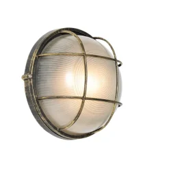 Industriële buitenwandlamp antiek goud IP44 - Hanneke