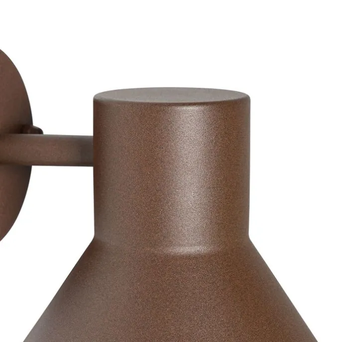 Industriële buitenwandlamp roestbruin kegel IP44 - Natas