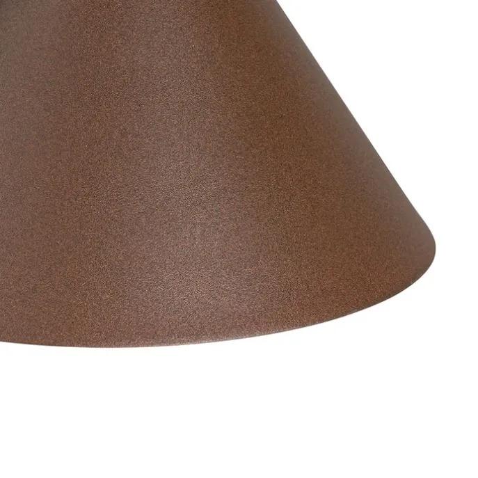 Industriële buitenwandlamp roestbruin kegel IP44 - Natas
