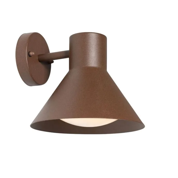 Industriële buitenwandlamp roestbruin kegel IP44 - Natas