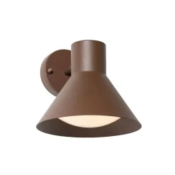 Industriële buitenwandlamp roestbruin kegel IP44 - Natas