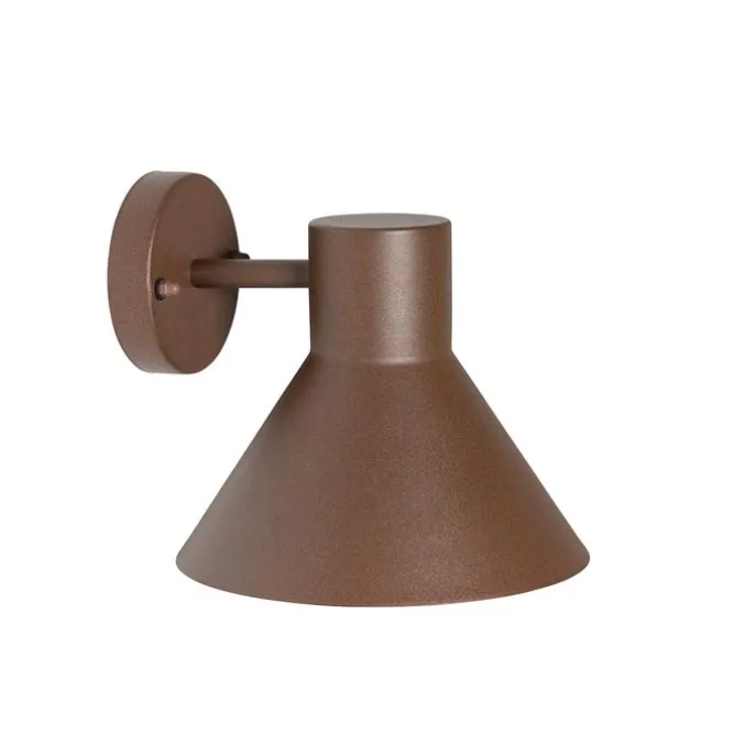 Industriële buitenwandlamp roestbruin kegel IP44 - Natas