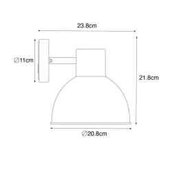Industriële buitenwandlamp roestbruin rond IP44 - Natas