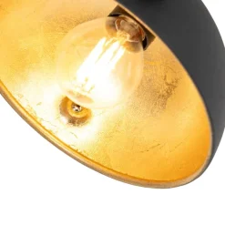 Industriële 1-fase railspot zwart met gouden binnenkant - Iconic Magnax