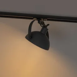 Industriële 1-fase railspot zwart met gouden binnenkant - Iconic Magnax