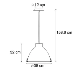 Industriële hanglamp aluminium 38 cm dimbaar - Anteros