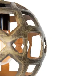 Industriële hanglamp antiek goud rond 3-lichts - Bobby