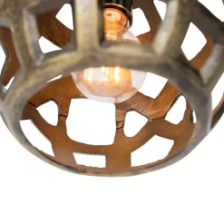 Industriële hanglamp antiek goud rond 3-lichts - Bobby