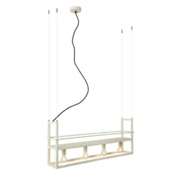 Industriële hanglamp beige 4-lichts - Cage Rack