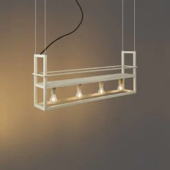 Industriële hanglamp beige 4-lichts - Cage Rack