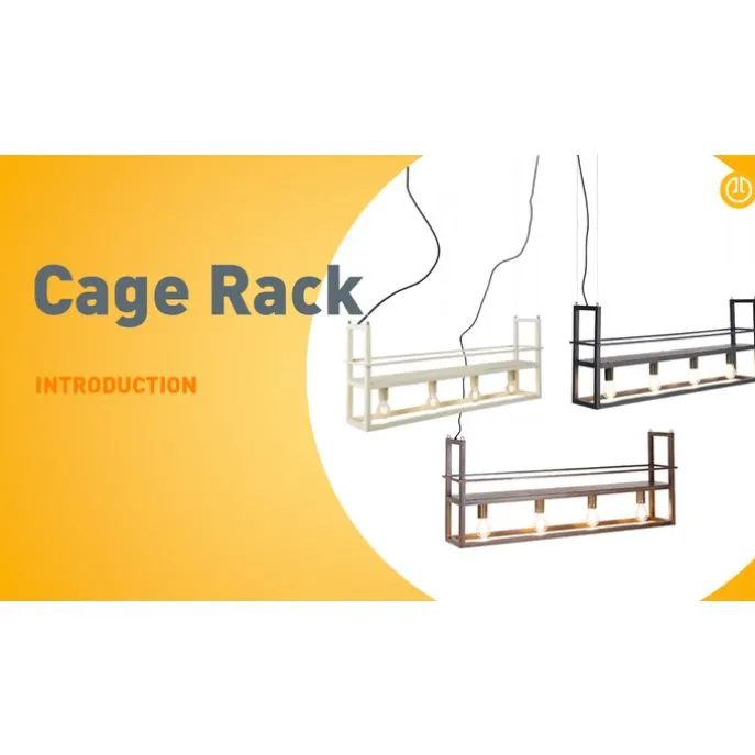 Industriële hanglamp beige 4-lichts - Cage Rack