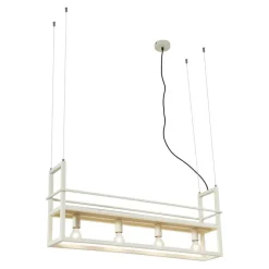 Industriële hanglamp beige 4-lichts - Cage Rack