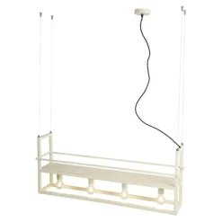 Industriële hanglamp beige 4-lichts - Cage Rack