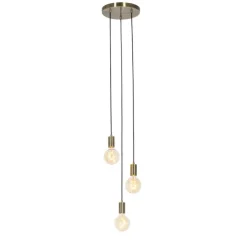 Industriële hanglamp brons 3-lichts - Facil