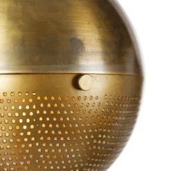 Industriële hanglamp brons met hout 5-lichts - Haicha