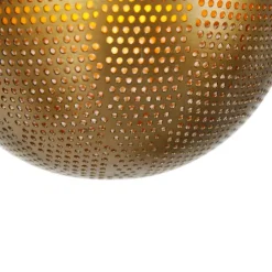 Industriële hanglamp brons met hout 5-lichts - Haicha