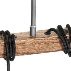 Industriële hanglamp bruin met staal 3-lichts - Gallow