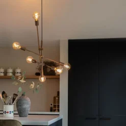 Industriële hanglamp donkerbrons 6-lichts - Sydney