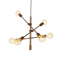 Industriële hanglamp donkerbrons 6-lichts - Sydney