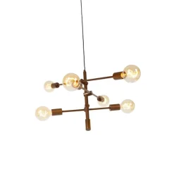 Industriële hanglamp donkerbrons 6-lichts - Sydney