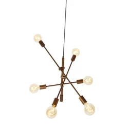 Industriële hanglamp donkerbrons 6-lichts - Sydney