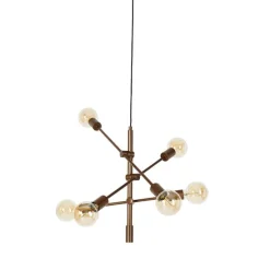 Industriële hanglamp donkerbrons 6-lichts - Sydney