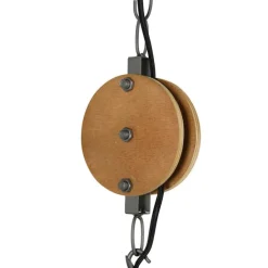 Industriële hanglamp donkergrijs met hout 47 cm - Arthur