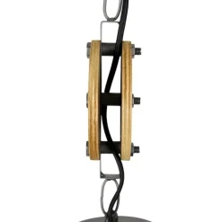 Industriële hanglamp donkergrijs met hout 34 cm - Arthur