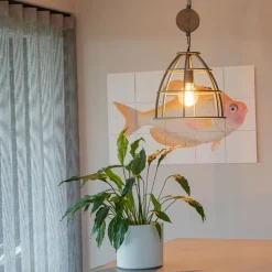 Industriële hanglamp donkergrijs met hout 34 cm - Arthur