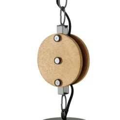 Industriële hanglamp donkergrijs met hout 34 cm - Arthur