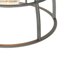 Industriële hanglamp donkergrijs met hout 34 cm - Arthur