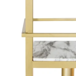 Industriële hanglamp goud met marmer en rek 4-lichts - Cage Rack