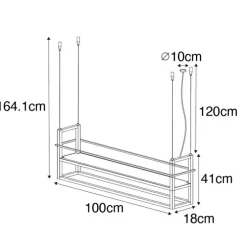 Industriële hanglamp goud met marmer en rek 4-lichts - Cage Rack