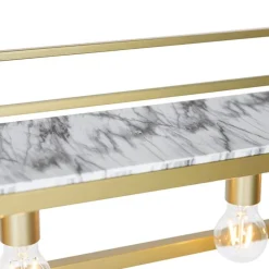 Industriële hanglamp goud met marmer en rek 4-lichts - Cage Rack