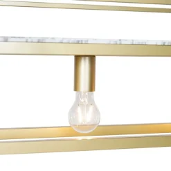 Industriële hanglamp goud met marmer en rek 4-lichts - Cage Rack