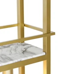 Industriële hanglamp goud met marmer en rek 4-lichts - Cage Rack