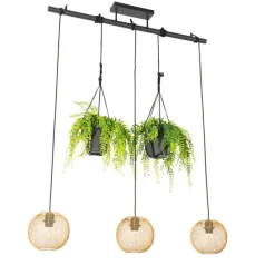 Industriële hanglamp goud 3-lichts - Flor